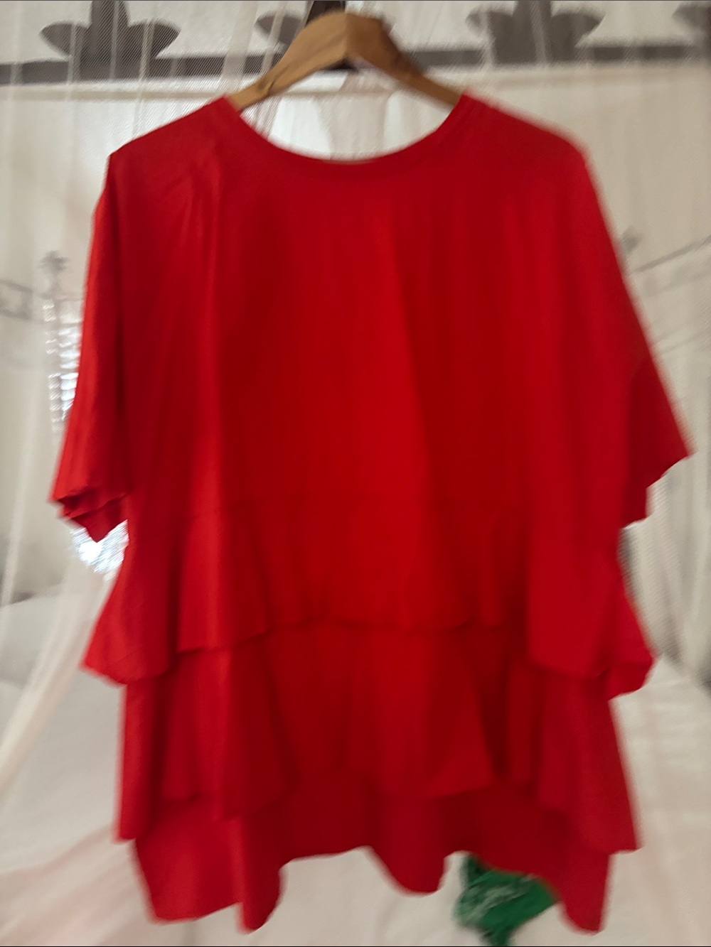 Zara  Tiered Flutter Sleeve Women’s Top